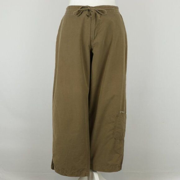 Columbia Women's Medium Brown Cotton Drawstring Straight Leg Capri Cargo Pants - Picture 1 of 10